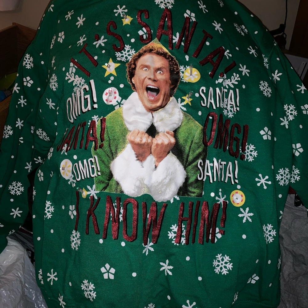It’s the elf Christmas sweater I bought last year